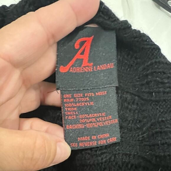 NWT Adrienne Landau black faux fur super soft infinity scarf - Picture 5 of 5